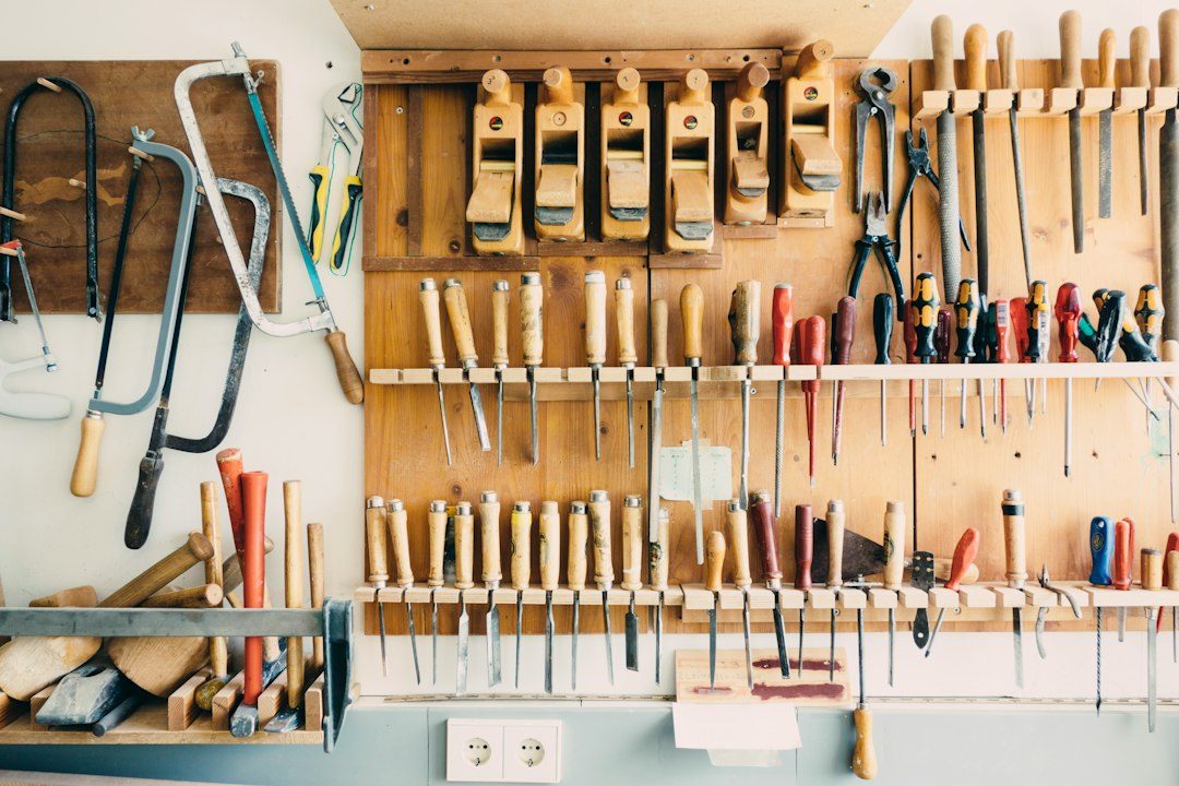 A French Cleat Tool Wall With Two Hanging Holders
